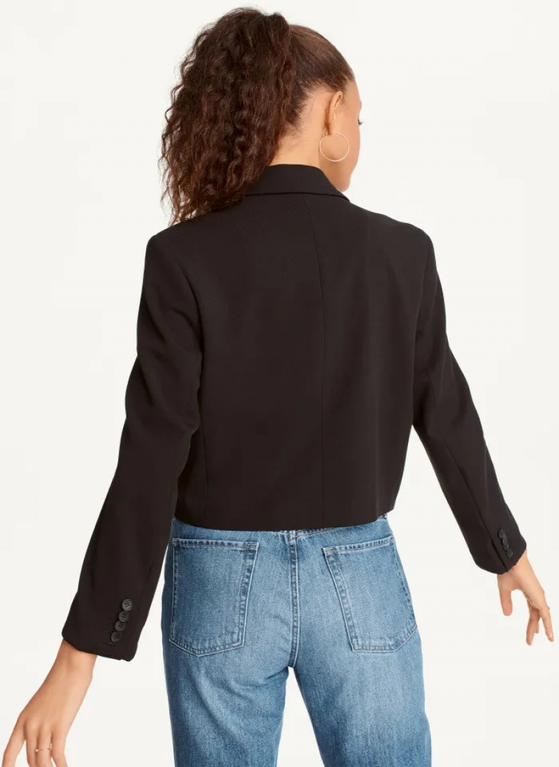 Black Women's Dkny Cropped Blazer | 812IVFHTP