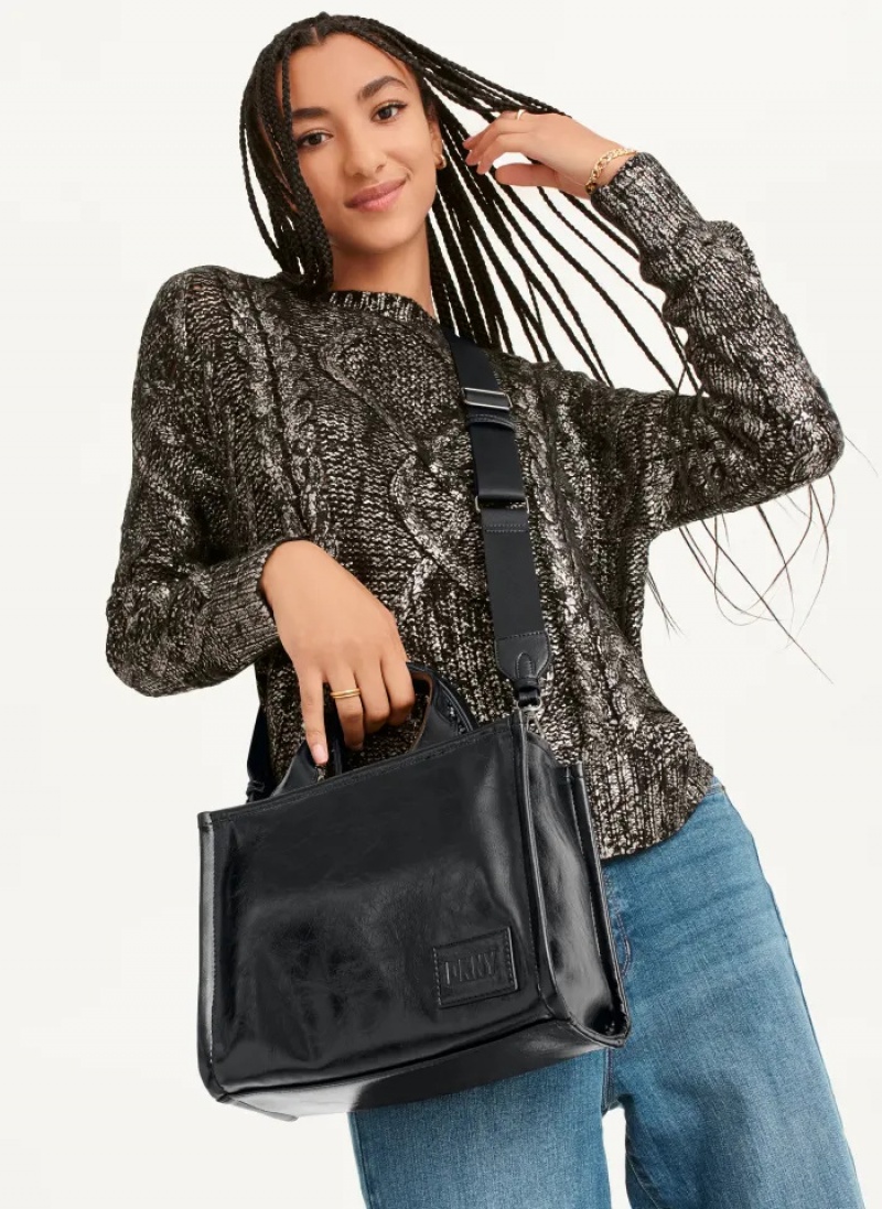 Black Women's Dkny Hadlee Sm Tote Bags | 413FBEPNA