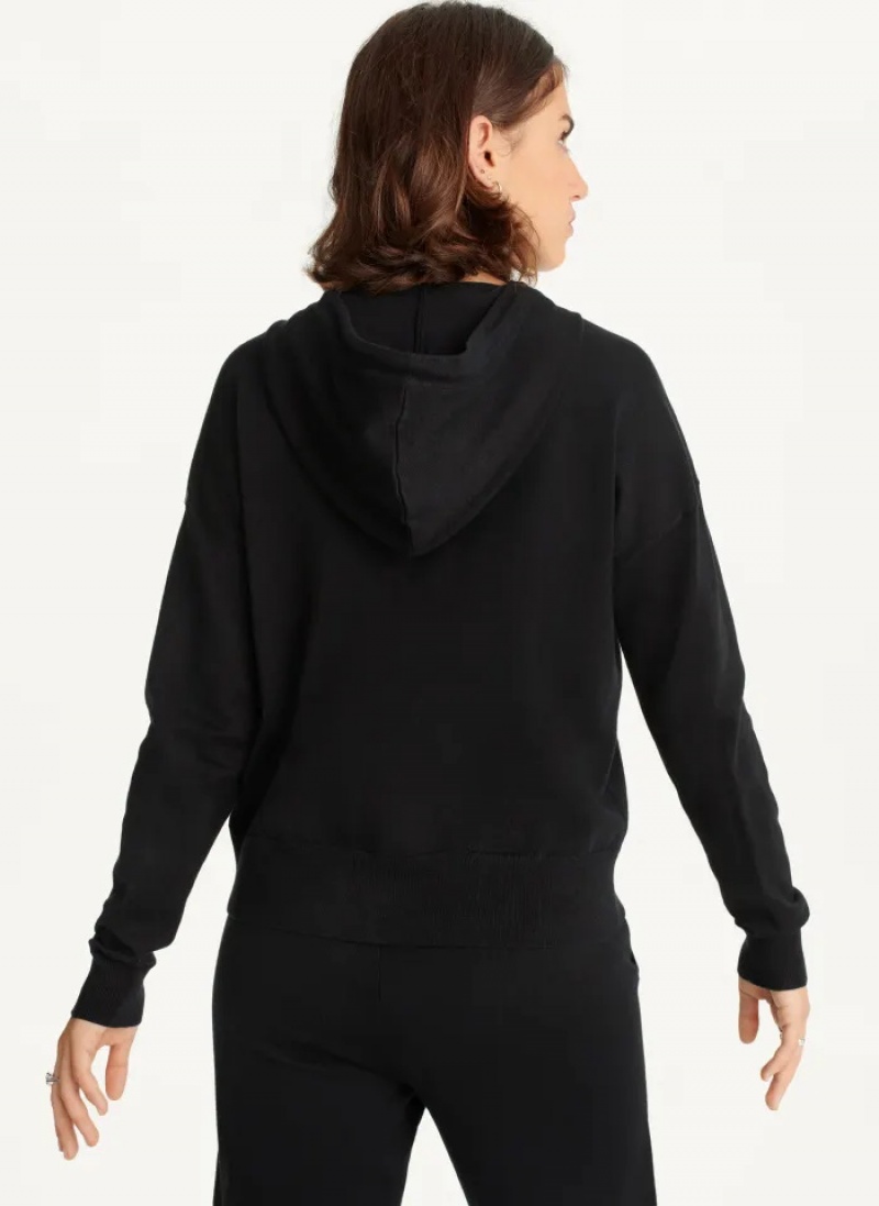 Black Women's Dkny Knit Hoodie | 865NIPCTS