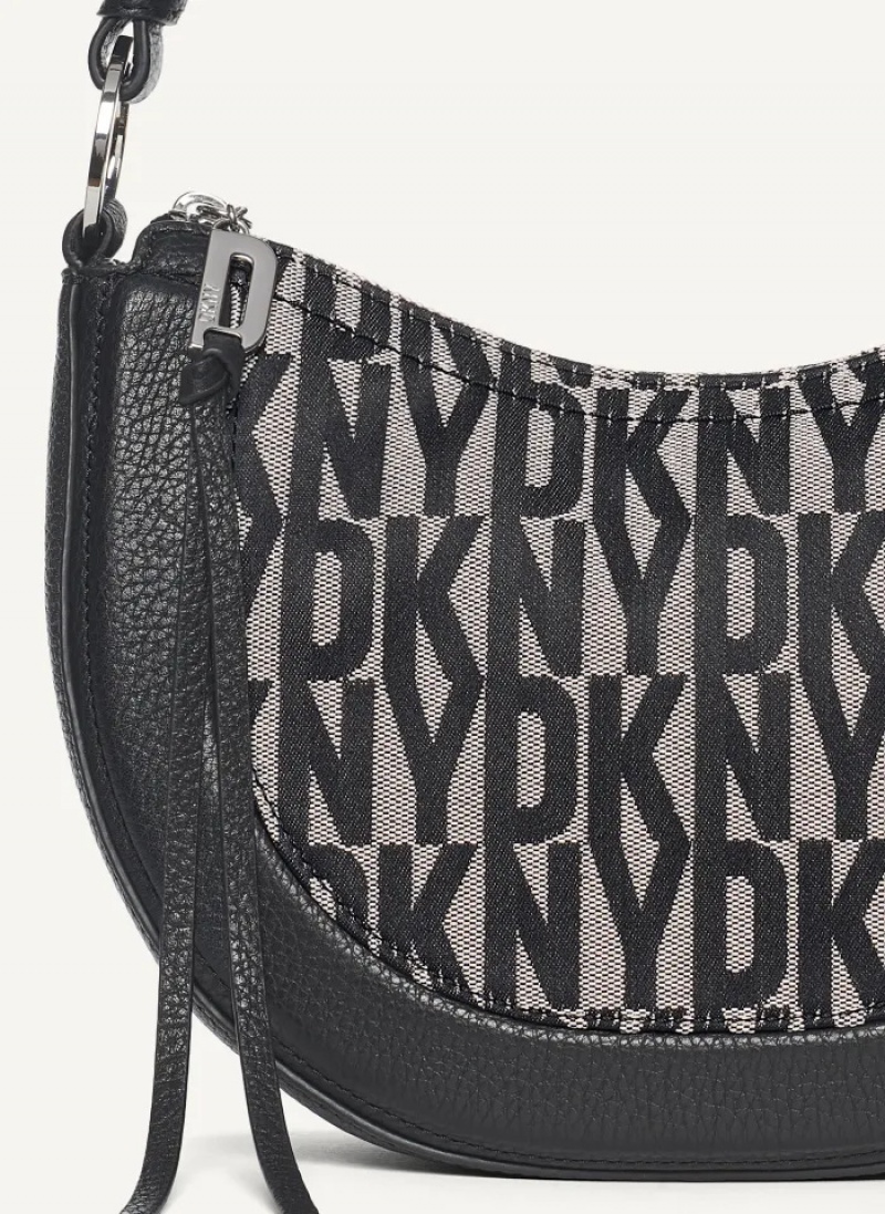 Black Women's Dkny Metro Logo Shoulder Bag | 043OZTMSP