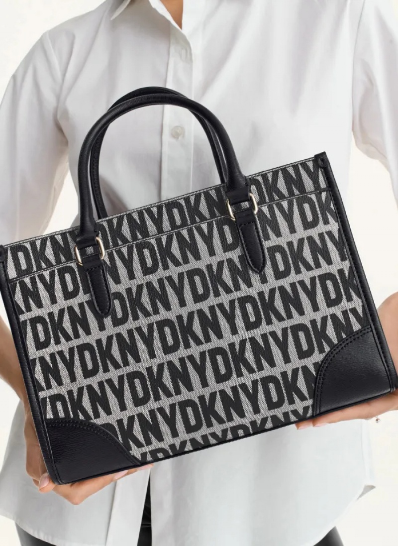 Black Women's Dkny Perri Box Satchel Bags | 578DFASQJ