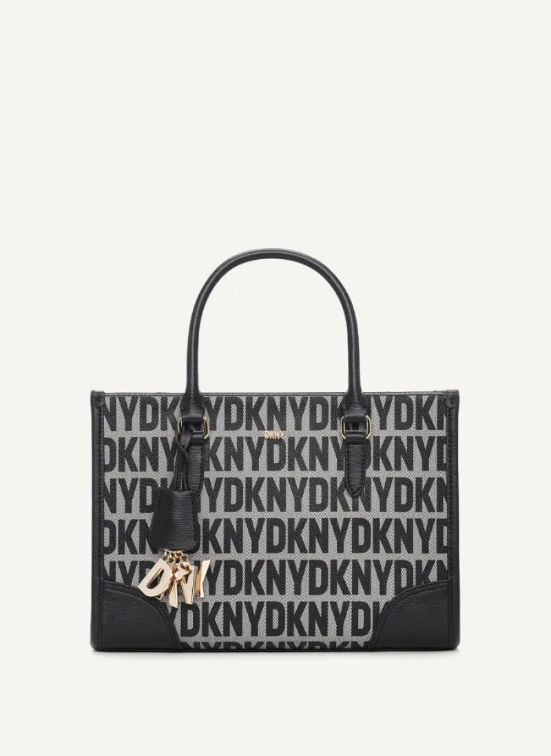 Black Women\'s Dkny Perri Box Satchel Bags | 578DFASQJ