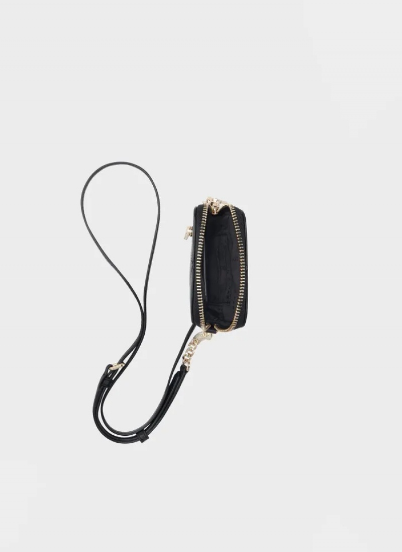 Black Women's Dkny Quilted Phone Crossbody Bags | 290SNARMY