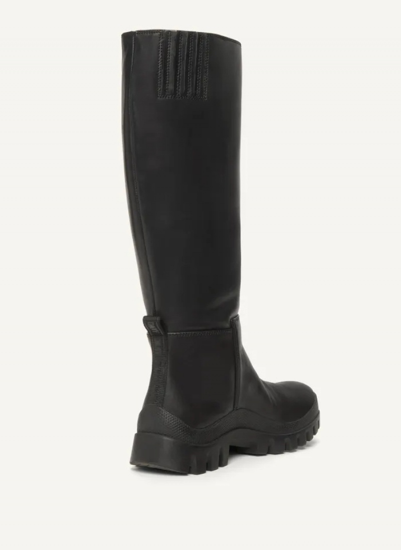 Black Women's Dkny Tall Lug Sole Boots | 143ZWNALC