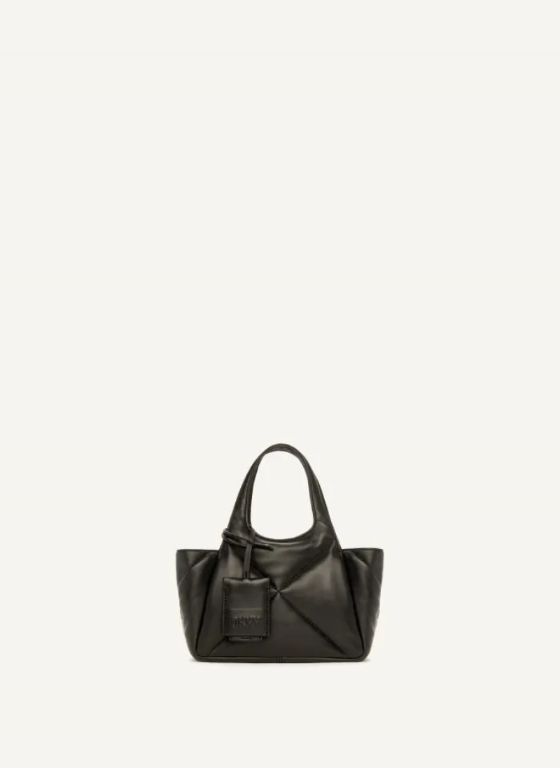 Black Women's Dkny The Mini Quilted Effortless Tote Bags | 870BZUJWL