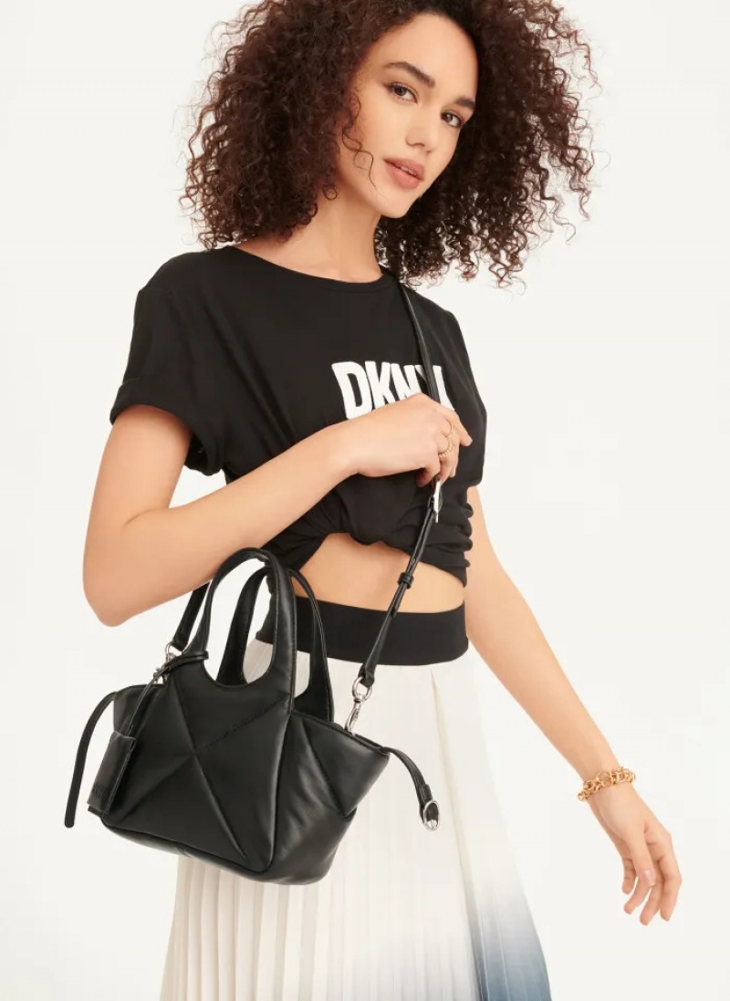 Black Women\'s Dkny The Mini Quilted Effortless Tote Bags | 870BZUJWL