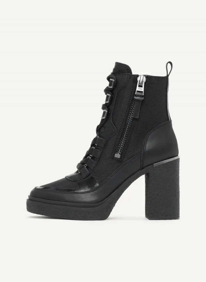 Black Women\'s Dkny Toia Lace Up Platform Boots | 519AETMRD