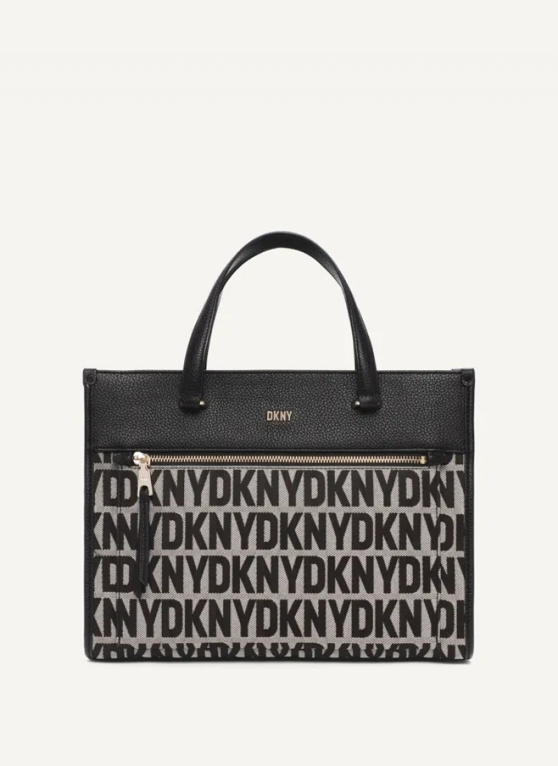 Black Women's Dkny Zoie Medium Tote Bags | 089TOZHBE