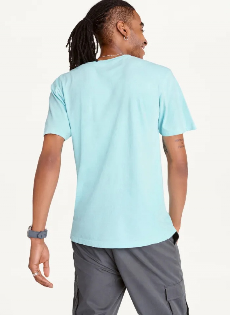 Blue Men's Dkny Cold Pigment Dyed T Shirts | 029QUXAVR