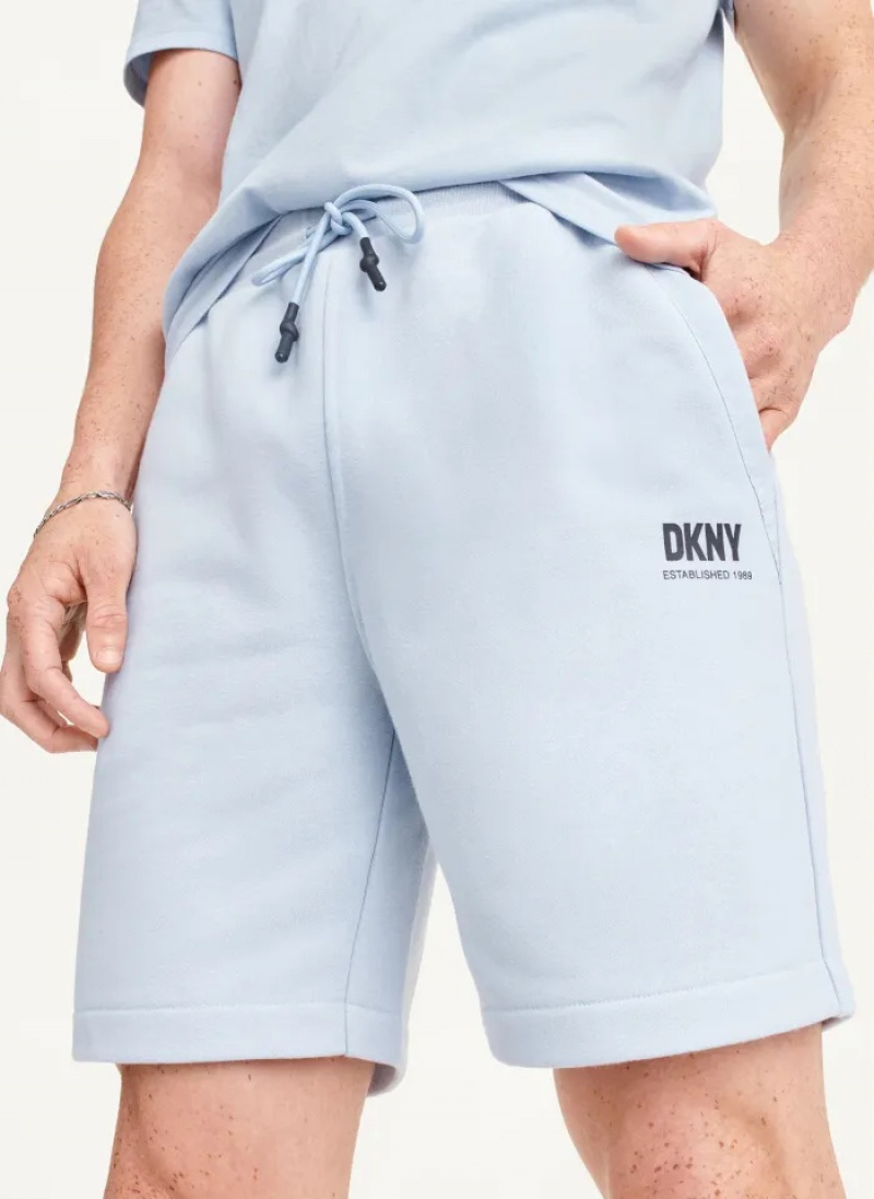 Blue Men\'s Dkny French Terry Shorts | 018WLFAIQ