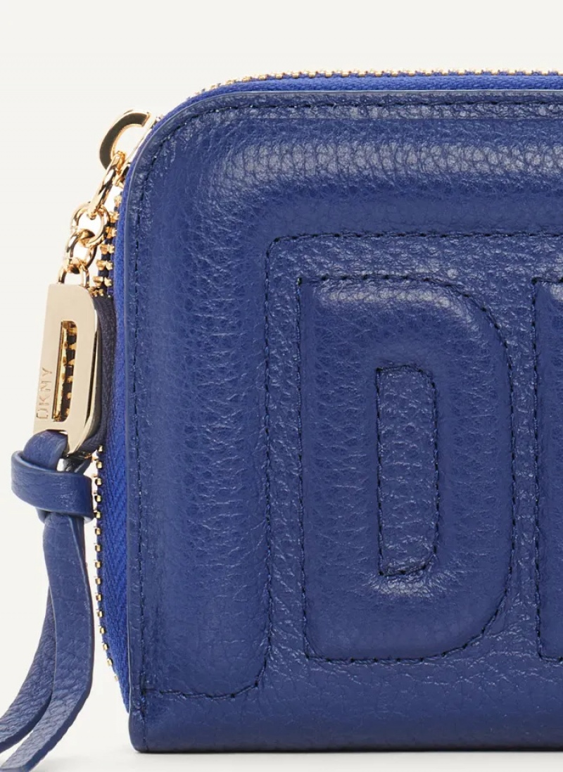 Blue Women's Dkny Metro Continental Zip Around Wallet | 251FOIJRN