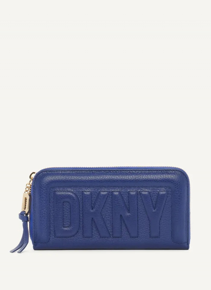 Blue Women\'s Dkny Metro Continental Zip Around Wallet | 251FOIJRN