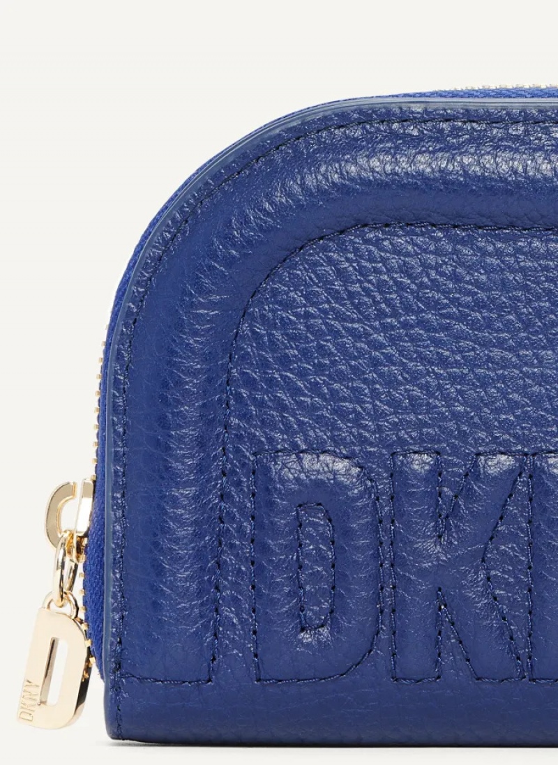 Blue Women's Dkny Metro Half Zip Around Wallet | 521YGFJIP