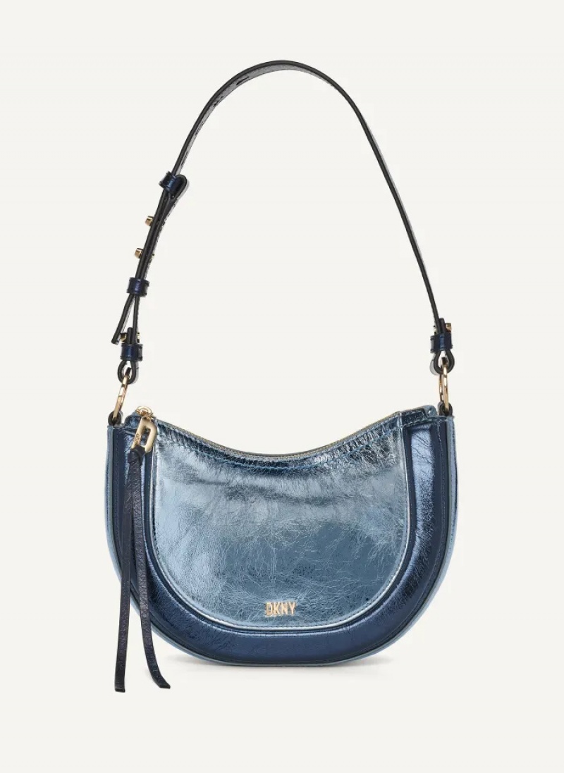 Blue Women\'s Dkny Metro Metallic Shoulder Bag | 138KVRJSW