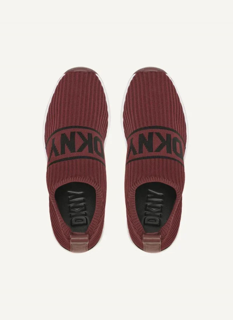 Bordeaux Women's Dkny Phebe Slip On Wedge Sneakers | 195TXJYKQ