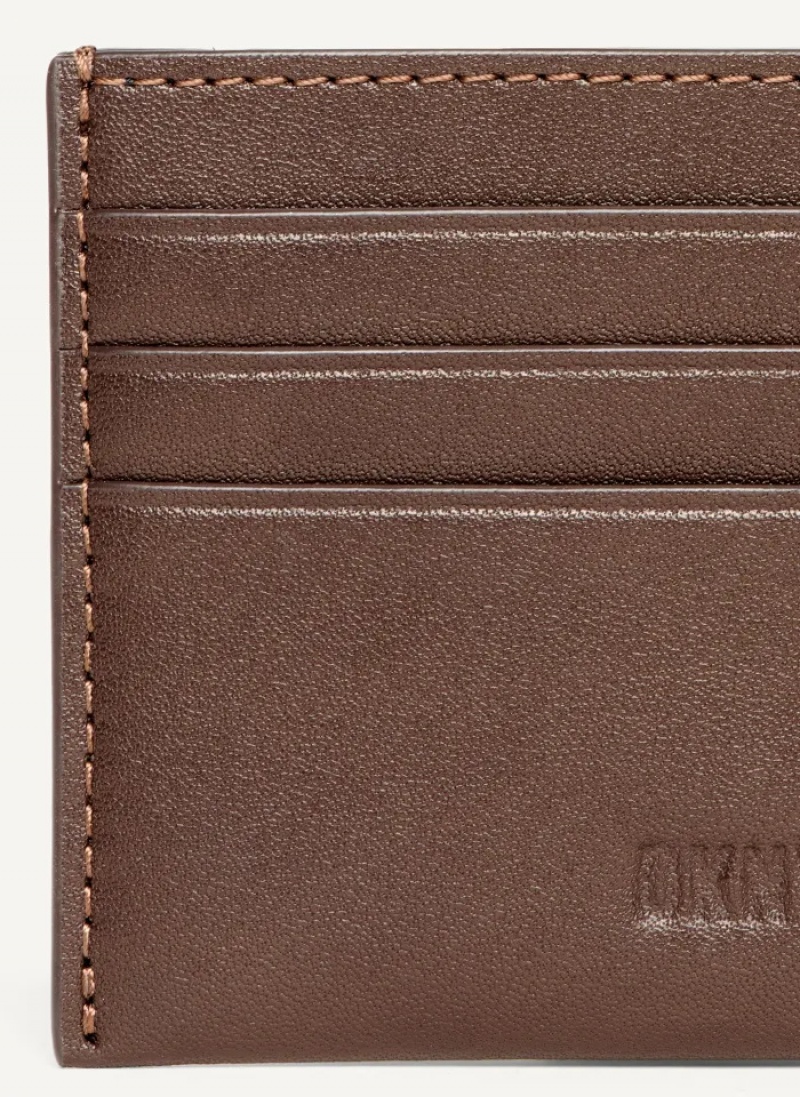 Brown Men's Dkny Card Case | 516LOXTAM