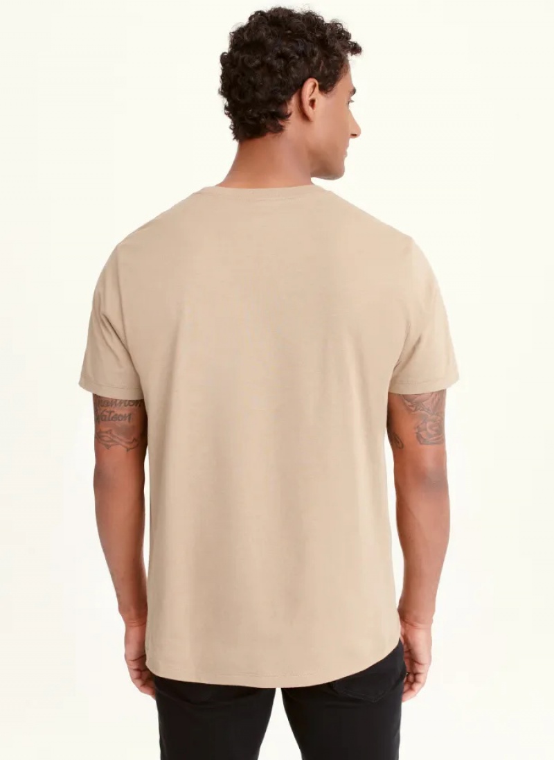 Camel Men's Dkny Multi Paint Splatter T Shirts | 421YSFEWA