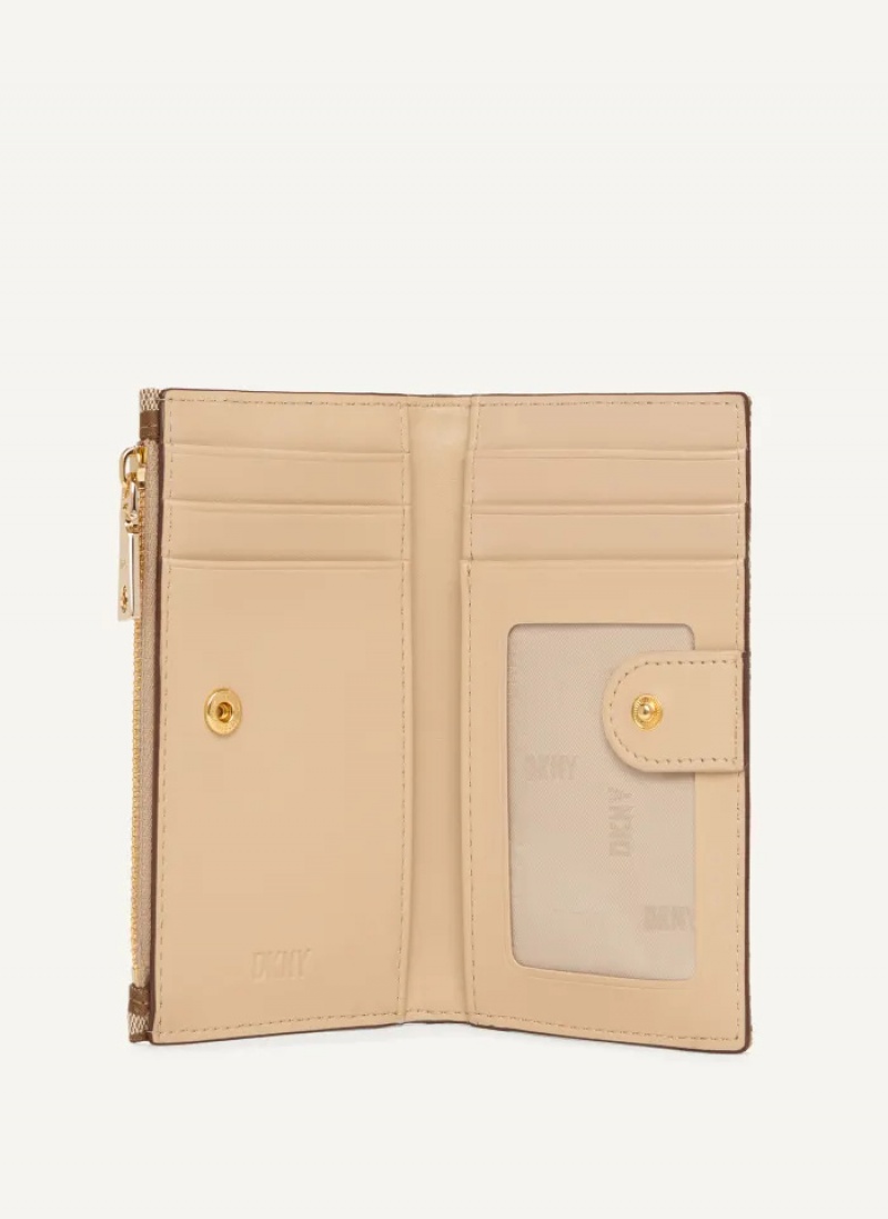 Chino/Toffee Women's Dkny Elsa Bifold Card Holder Wallet | 382HXMYZS