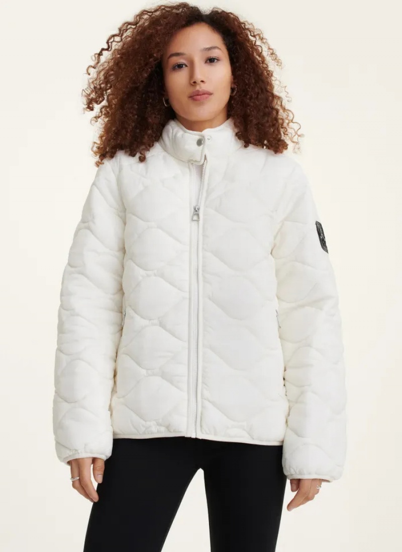 Cream Women\'s Dkny Quilted Packable Jacket | 081OIRKUN