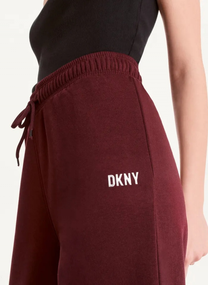 Currant Women's Dkny Metallic Logo Everyday Jogger Pants | 652ZLYXHJ