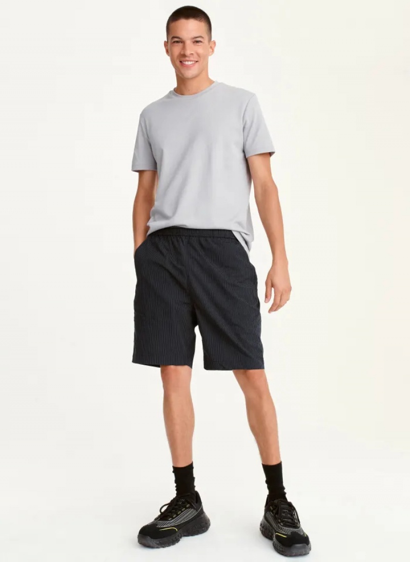 Dark Grey Men's Dkny Mixed Stripe Shorts | 215HBQTDG