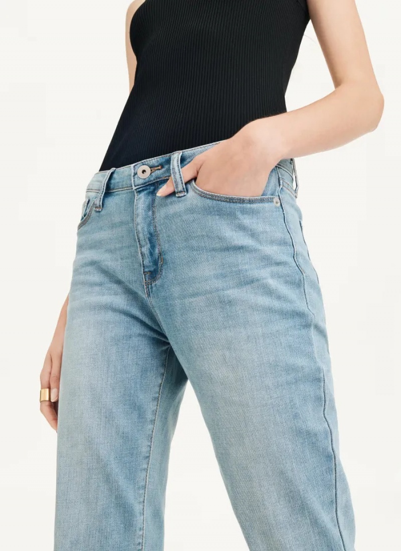 Faded Denim Women's Dkny Foundation - Slim Stright Crop Jeans | 762AIUBMX