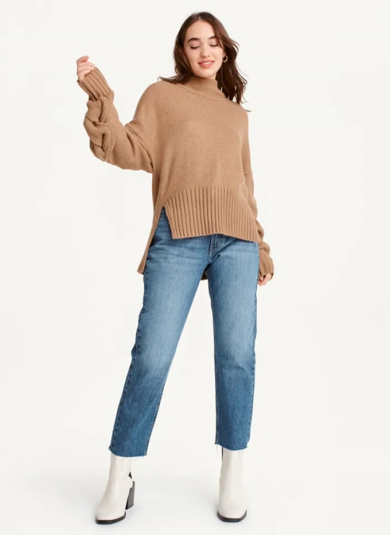 Fawn Women's Dkny Cold-Shoulder Sweaters | 046FPAONK