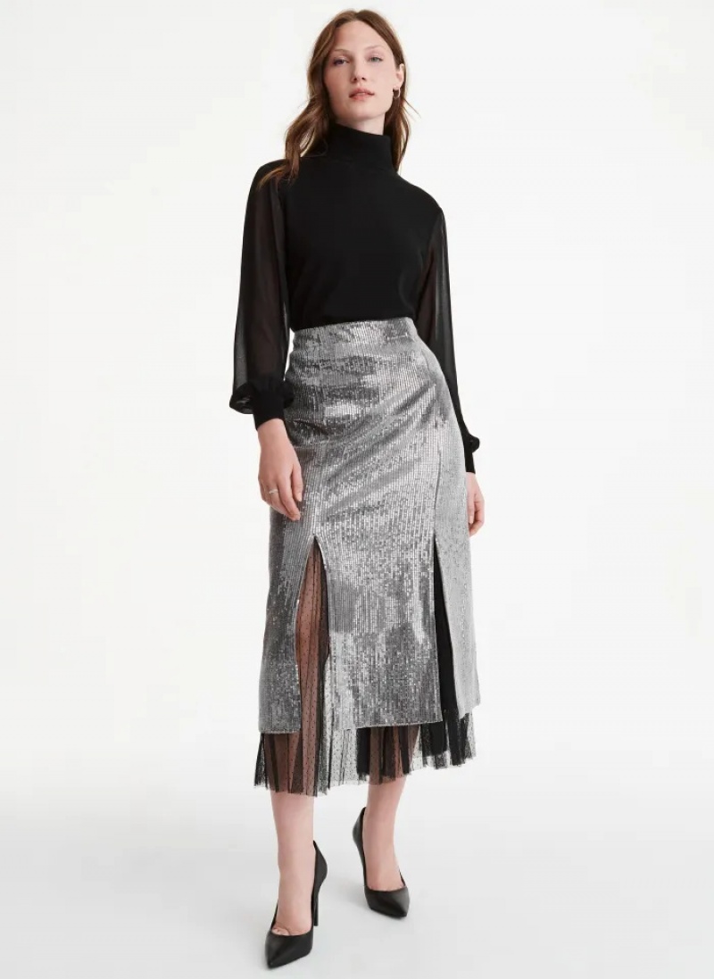 Galaxy Women's Dkny Sequin Midi Skirt | 824WULTER