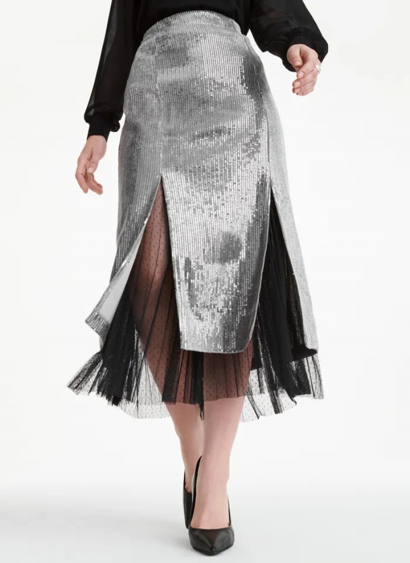 Galaxy Women\'s Dkny Sequin Midi Skirt | 824WULTER