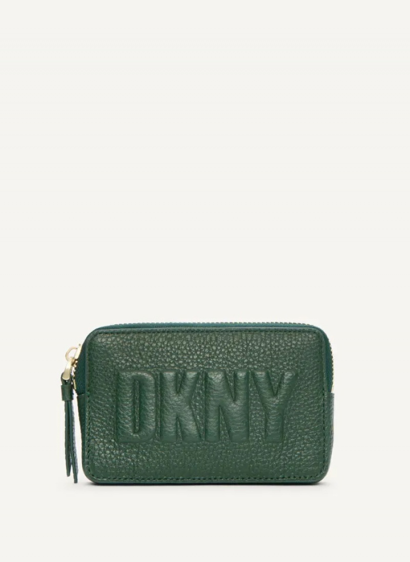Gianni Green Women\'s Dkny Keyfob Raised Logo Card Case | 153EPMXRF