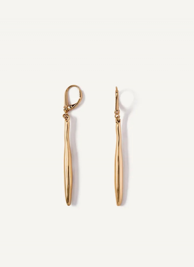 Gold Accessories Dkny Linear Drop Earrings | 791SVMPKI