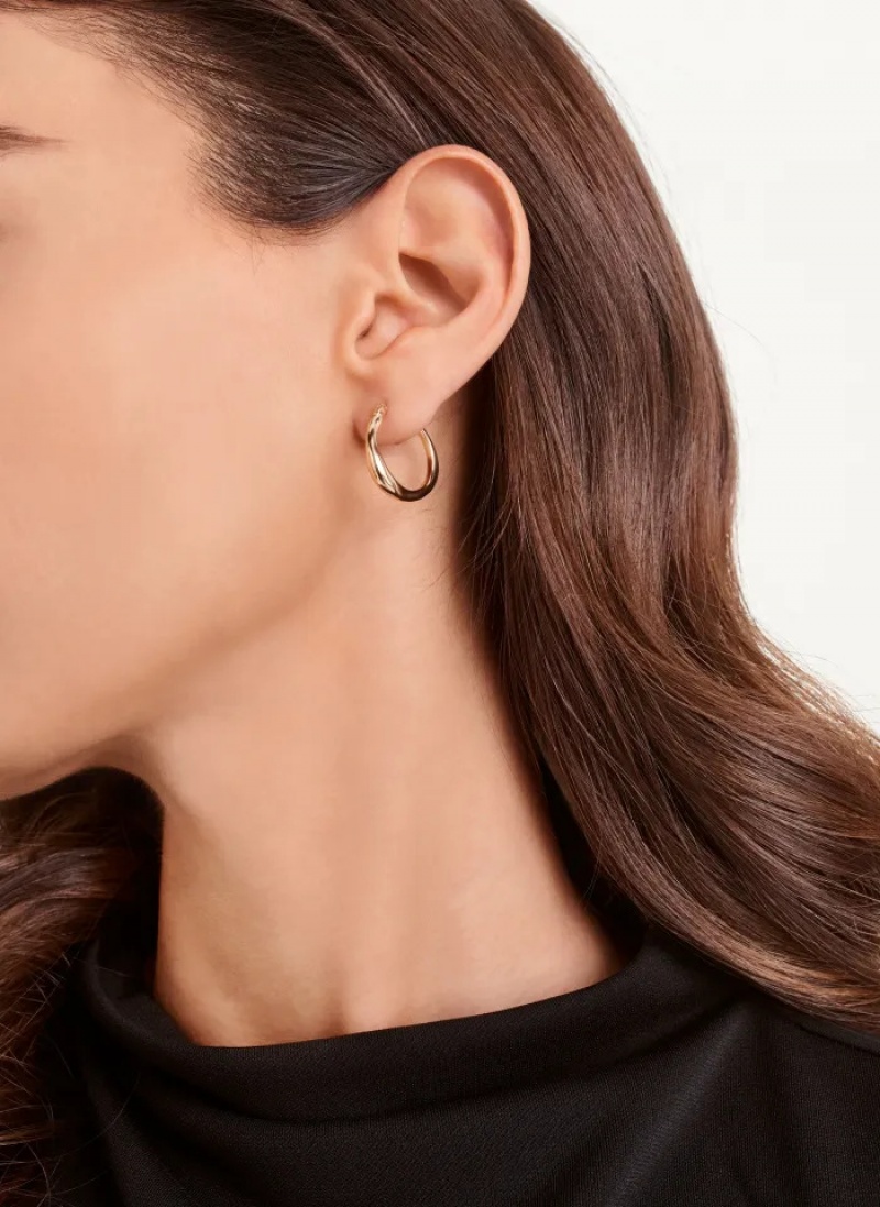 Gold Accessories Dkny Organic Hoop Earrings | 297VWPJQH