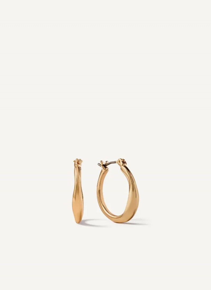 Gold Accessories Dkny Organic Hoop Earrings | 297VWPJQH
