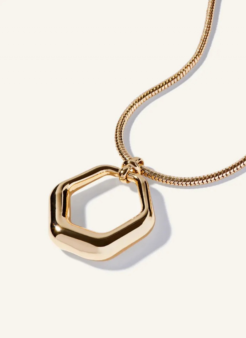 Gold Accessories Dkny Pendant Necklace | 407UNLQCD
