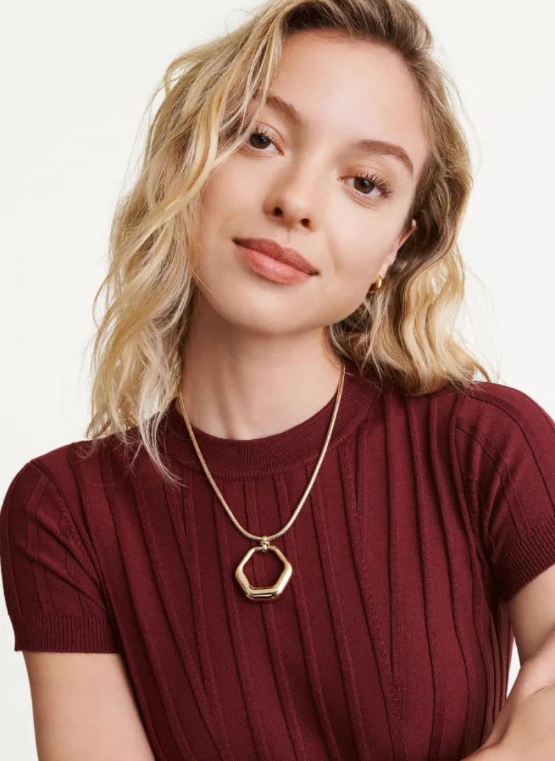 Gold Accessories Dkny Pendant Necklace | 407UNLQCD
