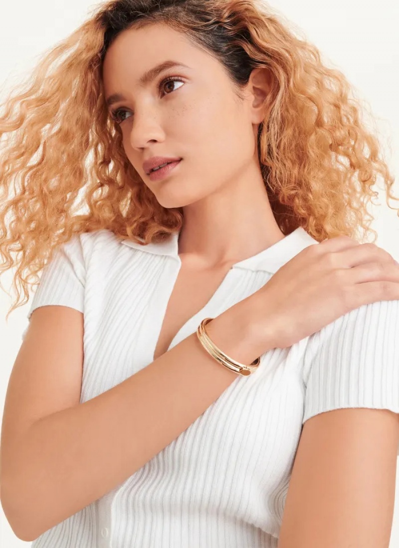 Gold Accessories Dkny Rounded Bangle | 704HVEYJB