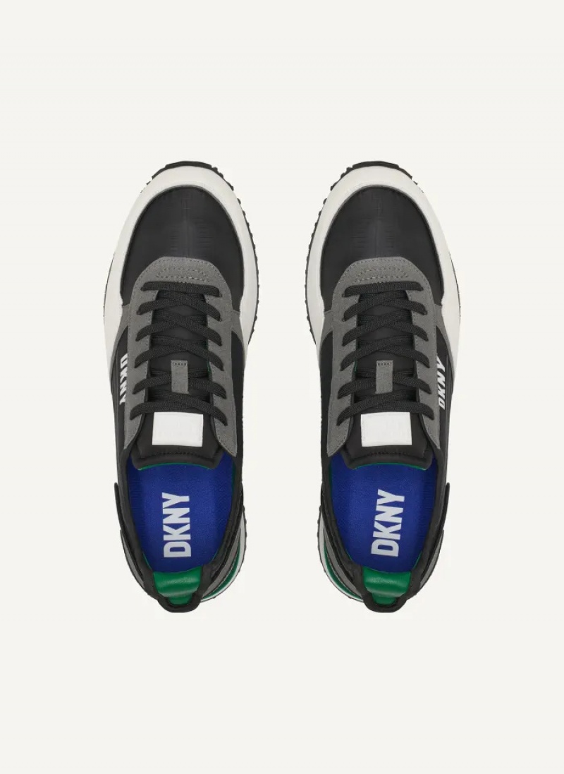 Green Men's Dkny Jersey Sneakers | 329JLEBFX