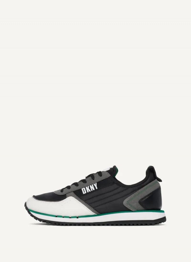 Green Men\'s Dkny Jersey Sneakers | 329JLEBFX