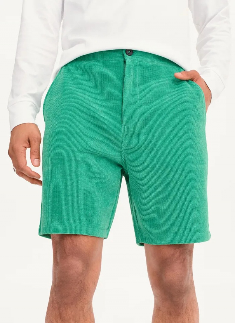 Green Men's Dkny Knit Cord Pull On Shorts | 163OGRKTZ