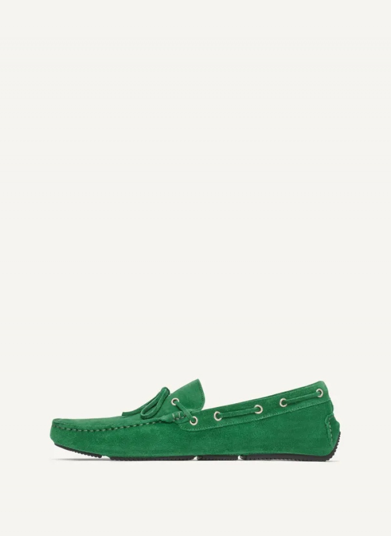 Green Men\'s Dkny Suede Driver Moccasins | 491XOPZGY