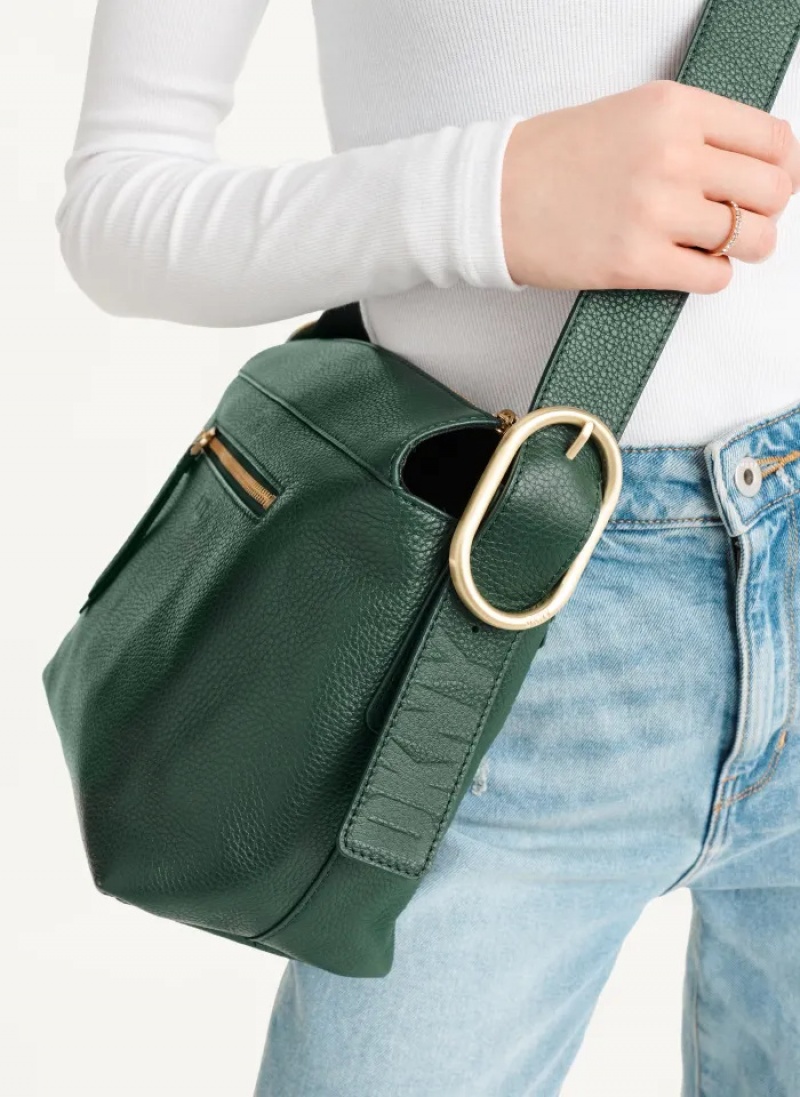 Green Women's Dkny Medium Buckle Bag | 546XSLZMP
