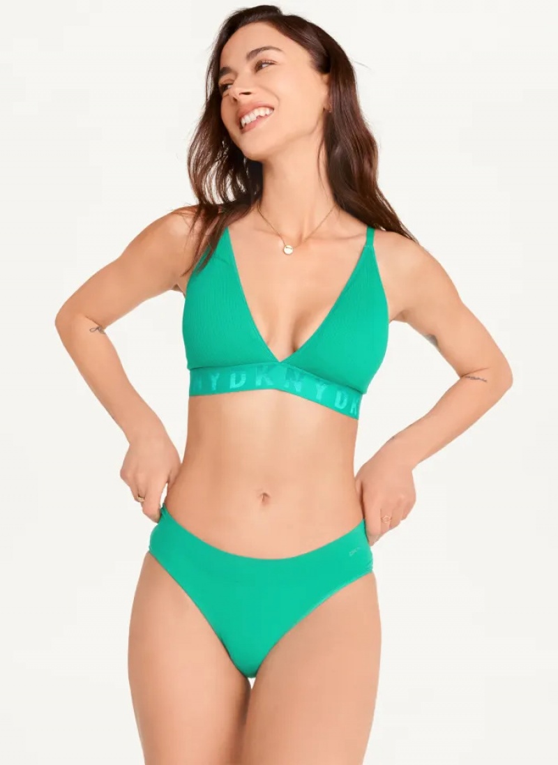 Green Women's Dkny Seamless Litewear Rib Bikinis | 275HBGQAF