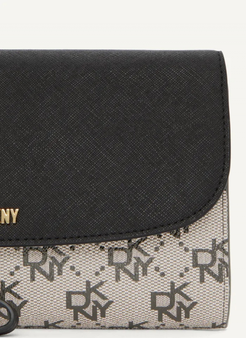 Grey/Black Women's Dkny Sidney Chain Wallet | 972TRFNZI