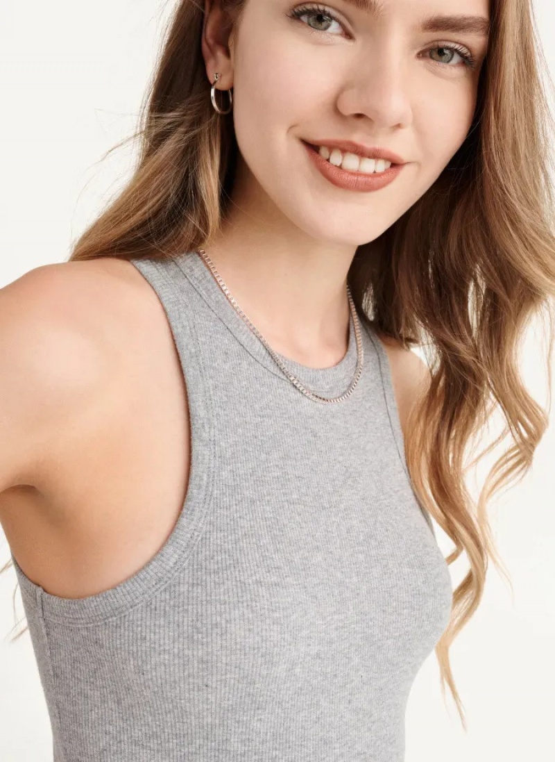 Grey Women's Dkny High Neck Tank Bodysuit | 083CDFOXE