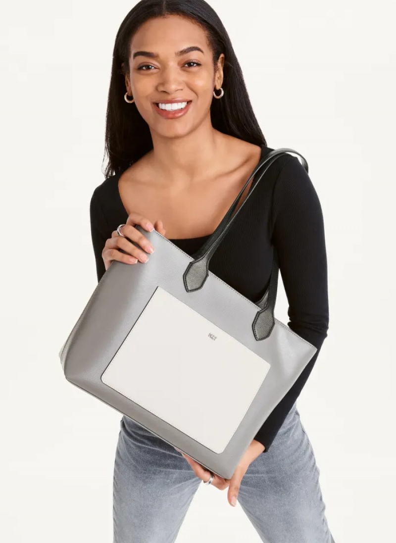 Grey Women's Dkny Ines Tote Bags | 625QLGDSE