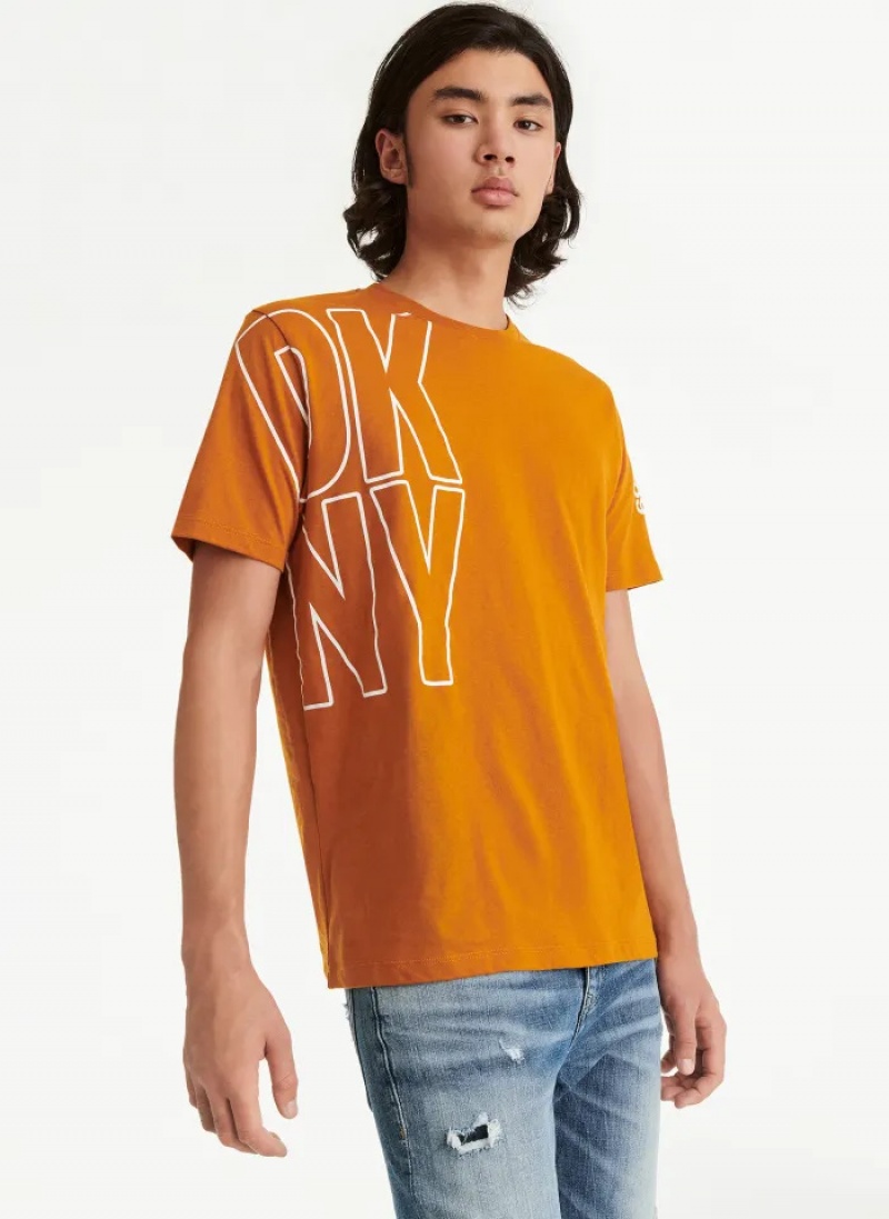 Honey Men's Dkny Exploded Logo Outline T Shirts | 021PFXZIY