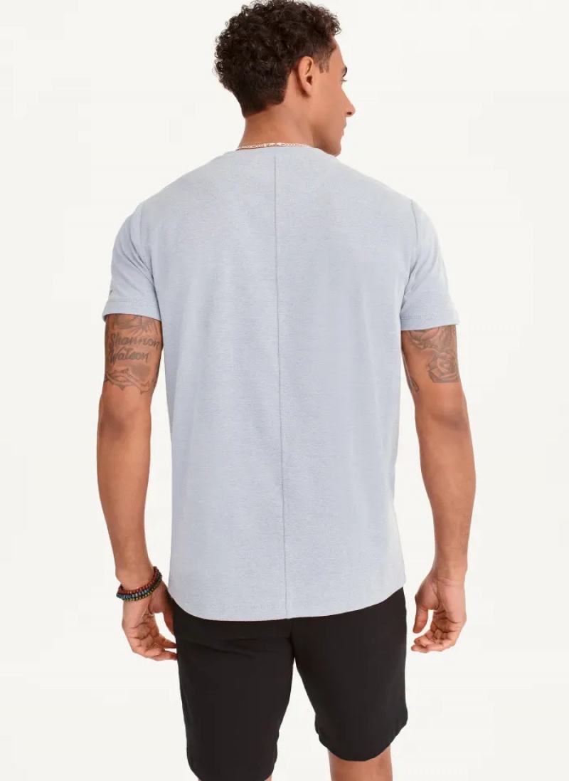 Indigo Men's Dkny Cotton Poly Pique T Shirts | 985DJOITM
