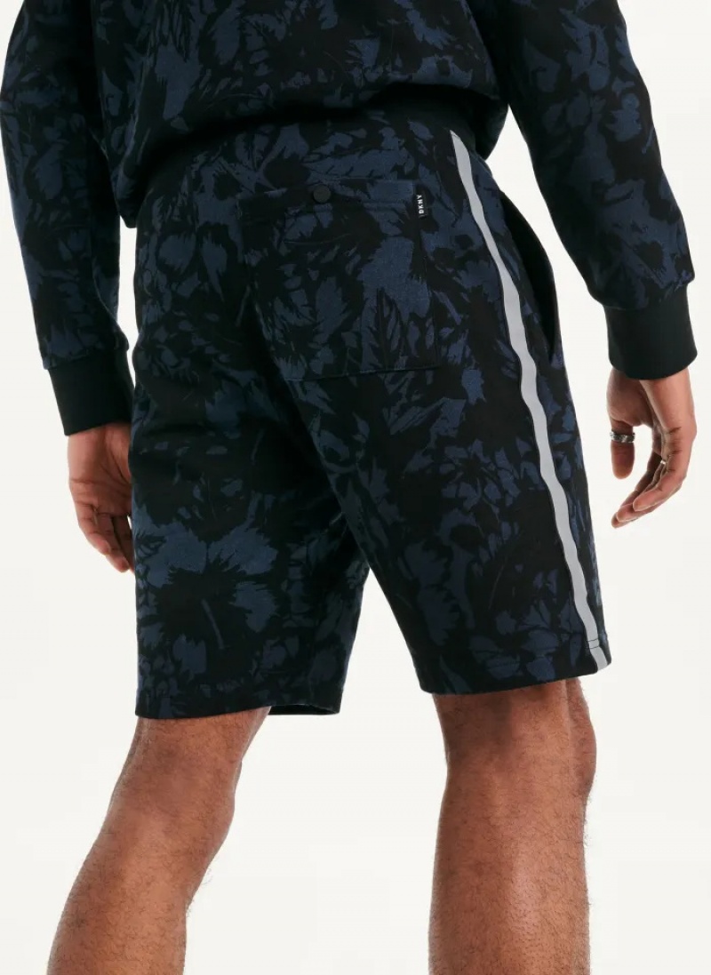 Indigo Men's Dkny Tropical Print French Terry Shorts | 609OXIPZG