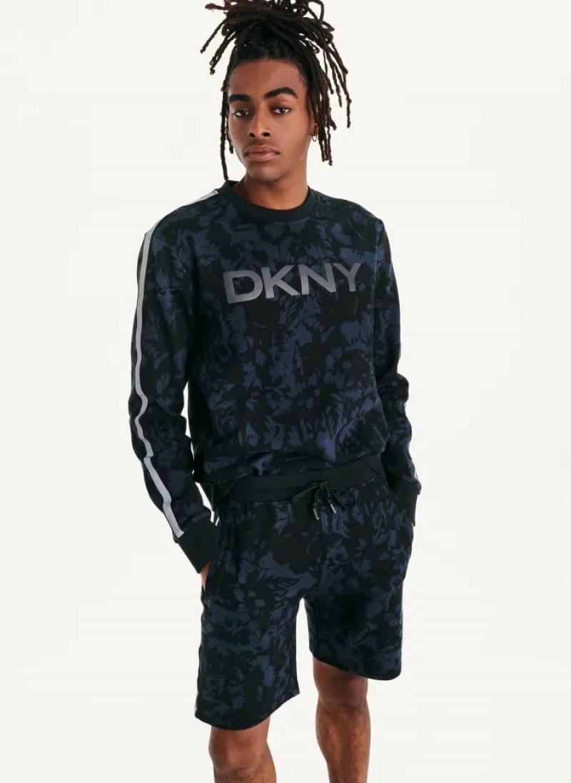 Indigo Men\'s Dkny Tropical Print French Terry Shorts | 609OXIPZG