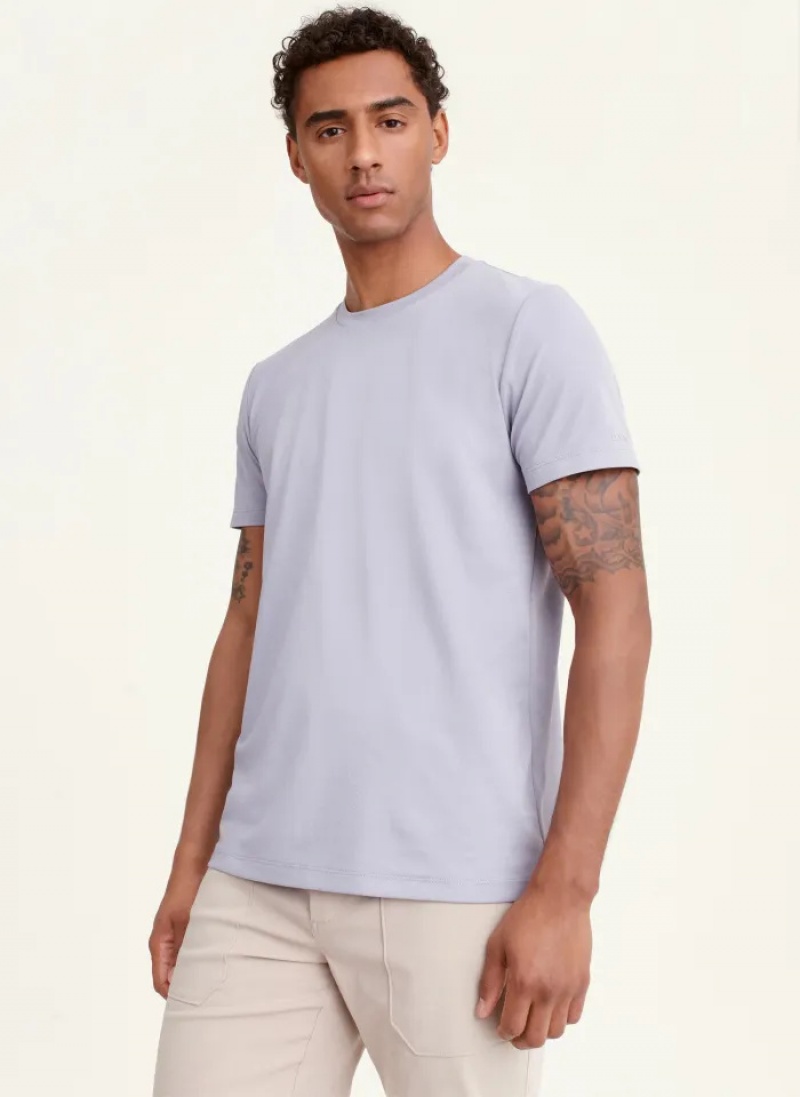 Lavender Grey Men\'s Dkny Cotton Poly Pique T Shirts | 391NRQVCB